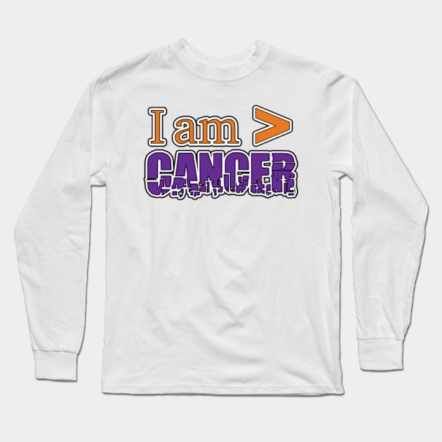 I am Greater Than Cancer Long Sleeve T-Shirt by YOPD Artist